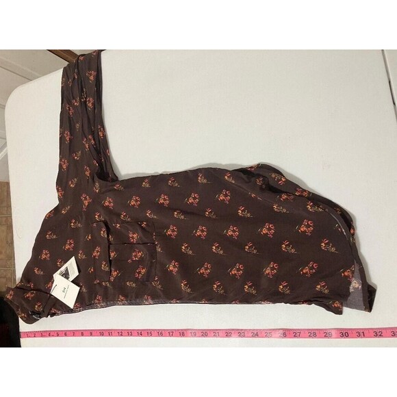 NWT Something Navy Woman's Top Brown Ganache Floral Long Sleeve Charnas Size 1 - Picture 12 of 12